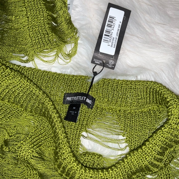 PrettyLittleThing Olive Knit Skirt Set - Picture 7 of 8